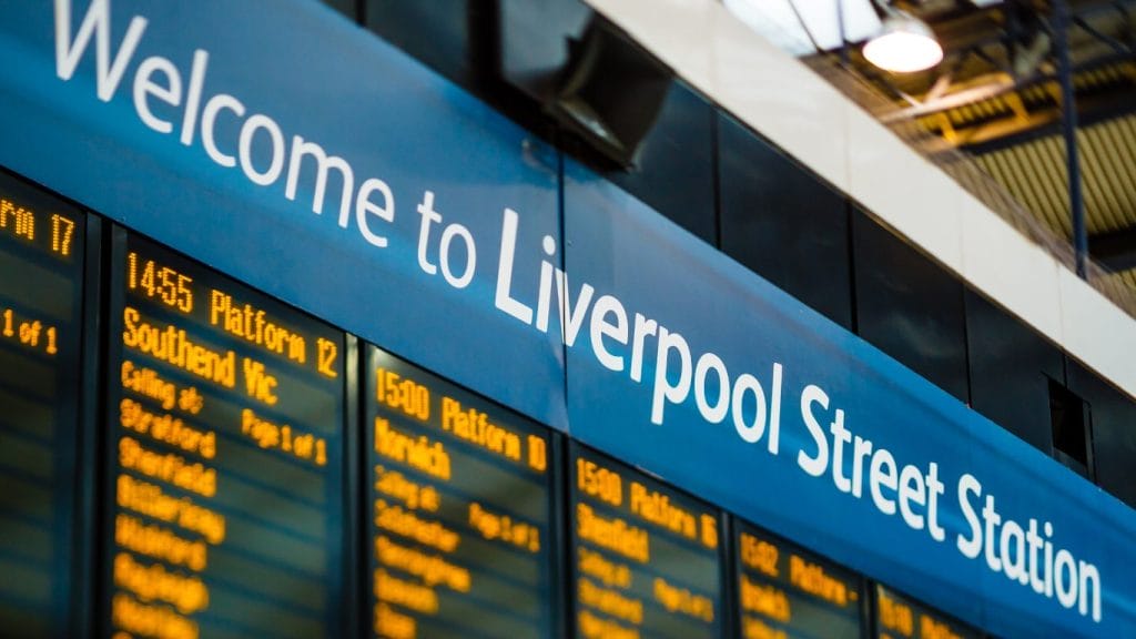 Welcome to Liverpool Street Station transit board